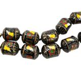 Vintage Black Lantern Cloisonné Bead Necklace with Large Orb Pendant – Rare collectible vintage item 