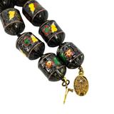 Vintage Black Lantern Cloisonné Bead Necklace with Large Orb Pendant – Rare collectible vintage item 