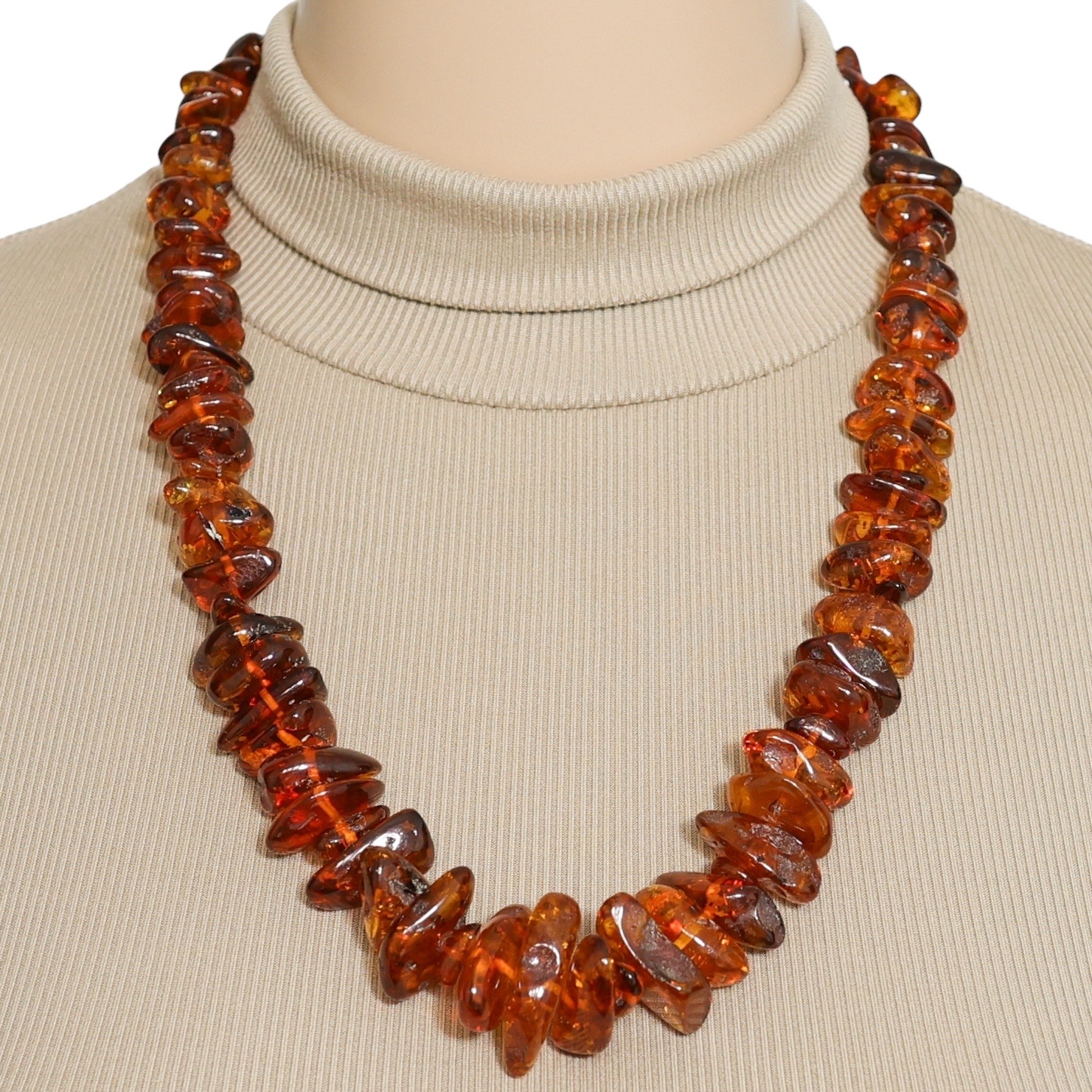 Vintage Baltic Amber Nugget Bead Necklace 83g 25” - Boho image 2