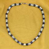 Undyed Natural Lapis Lazuli Ghana Krobo Beads & Sterling Boho Necklace – OOAK - Unique one of a kind item handmade by A World Of Things made using recycled materials 