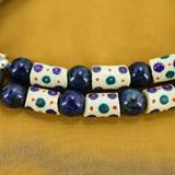 Undyed Natural Lapis Lazuli Ghana Krobo Beads & Sterling Boho Necklace – OOAK - Unique one of a kind item handmade by A World Of Things made using recycled materials 