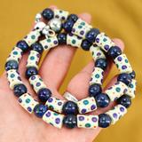 Undyed Natural Lapis Lazuli Ghana Krobo Beads & Sterling Boho Necklace – OOAK - Unique one of a kind item handmade by A World Of Things made using recycled materials 