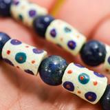 Undyed Natural Lapis Lazuli Ghana Krobo Beads & Sterling Boho Necklace – OOAK - Unique one of a kind item handmade by A World Of Things made using recycled materials 