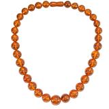 Vintage MCM MOD Camphor Resin Bead Necklace Faux Amber 17” – Rare collectible vintage item 