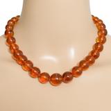 Vintage MCM MOD Camphor Resin Bead Necklace Faux Amber 17” – Rare collectible vintage item 