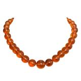Vintage MCM MOD Camphor Resin Bead Necklace Faux Amber 17” – Rare collectible vintage item 