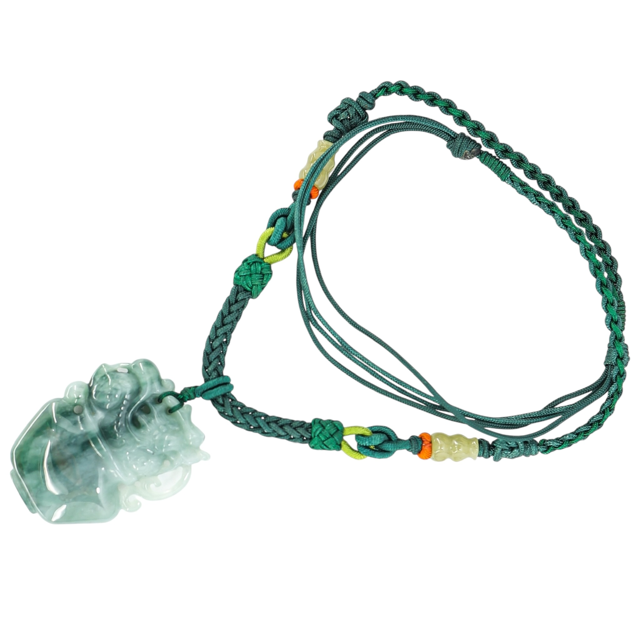 Natural Jade Jadeite Carved Dragon Vessel Pendant Necklace image 3