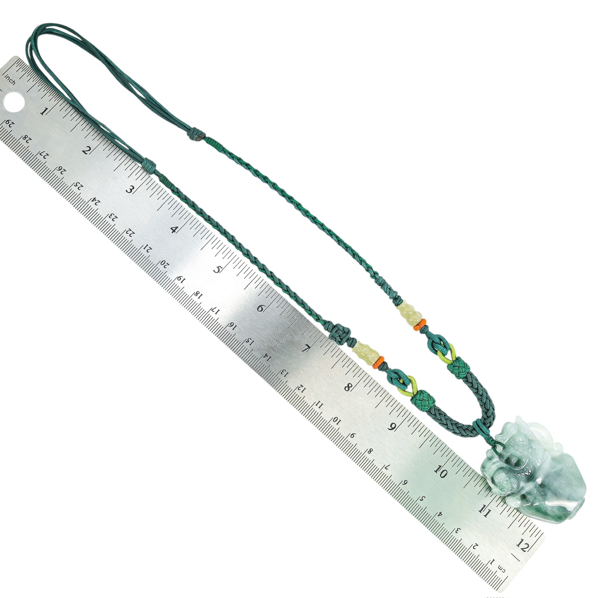 Natural Jade Jadeite Carved Dragon Vessel Pendant Necklace image 4