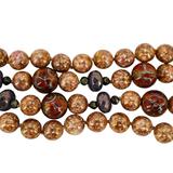 Cloisonne &  Czech Luster Glass Bead Necklace In Soft Natural And Gold Tone Colors - 22” – OOAK - Unique one of a kind item handmade by A World Of Things made using recycled materials 