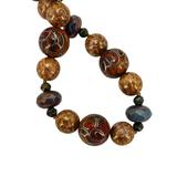 Cloisonne &  Czech Luster Glass Bead Necklace In Soft Natural And Gold Tone Colors - 22” – OOAK - Unique one of a kind item handmade by A World Of Things made using recycled materials 