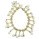 Vintage Faux Pearl Mid-Century Gold Tone Fringe Choker Necklace - Hollywood Regency – Rare Vintage Item