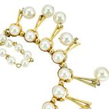 Vintage Faux Pearl Mid-Century Gold Tone Fringe Choker Necklace - Hollywood Regency – Rare Vintage Item