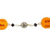 Orange Painted Carved Galalith Beads Openwork Lantern Shape 18.5” – Rare collectible vintage item 