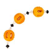 Orange Painted Carved Galalith Beads Openwork Lantern Shape 18.5” – Rare collectible vintage item 