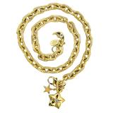 Vintage Kirks Folly Textured Ornate Chain 15” Celestial Charms Near Clasp – Collectible vintage designer item