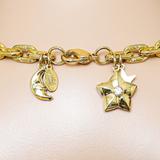 Vintage Kirks Folly Textured Ornate Chain 15” Celestial Charms Near Clasp – Collectible vintage designer item