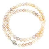 Vintage LANG Austria Multicolor Pearl Necklace with 925 Silver Magnetic Clasp – Collectible vintage item