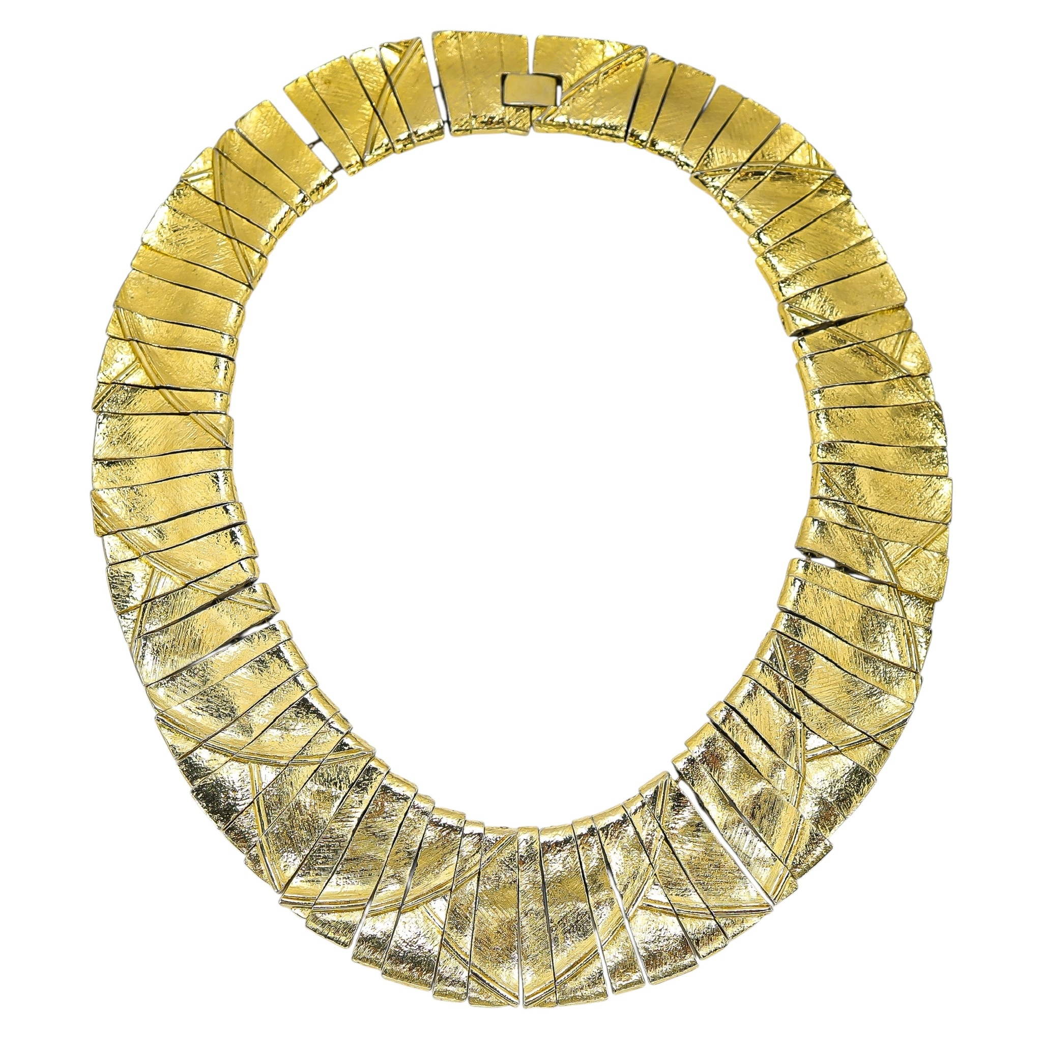 Egyptian Revival Gold Tone Collar Necklace - Design Attributed To Les Bernard