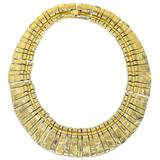 Egyptian Revival Gold Tone Collar Necklace - Design Attributed To Les Bernard – Collectible vintage item