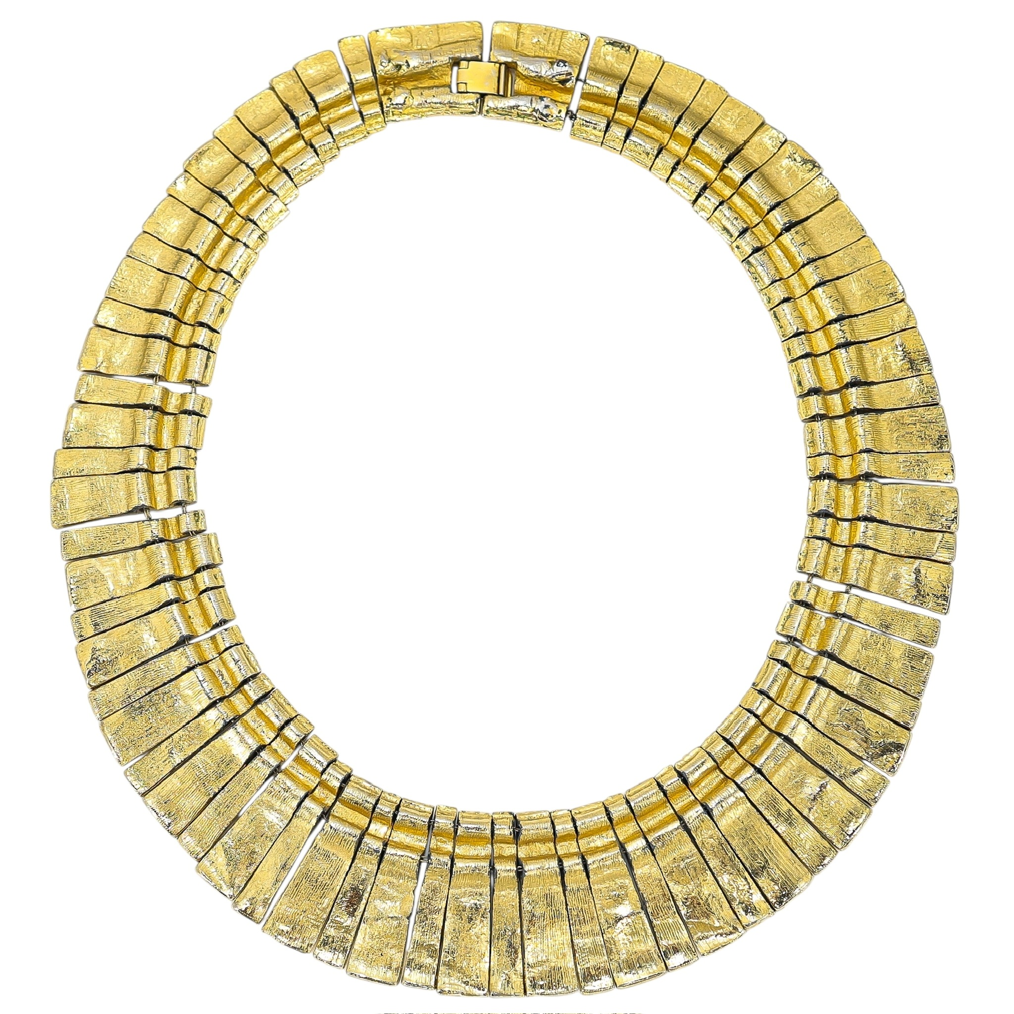 Egyptian Revival Gold Tone Collar Necklace - Design Attributed To Les Bernard image 3
