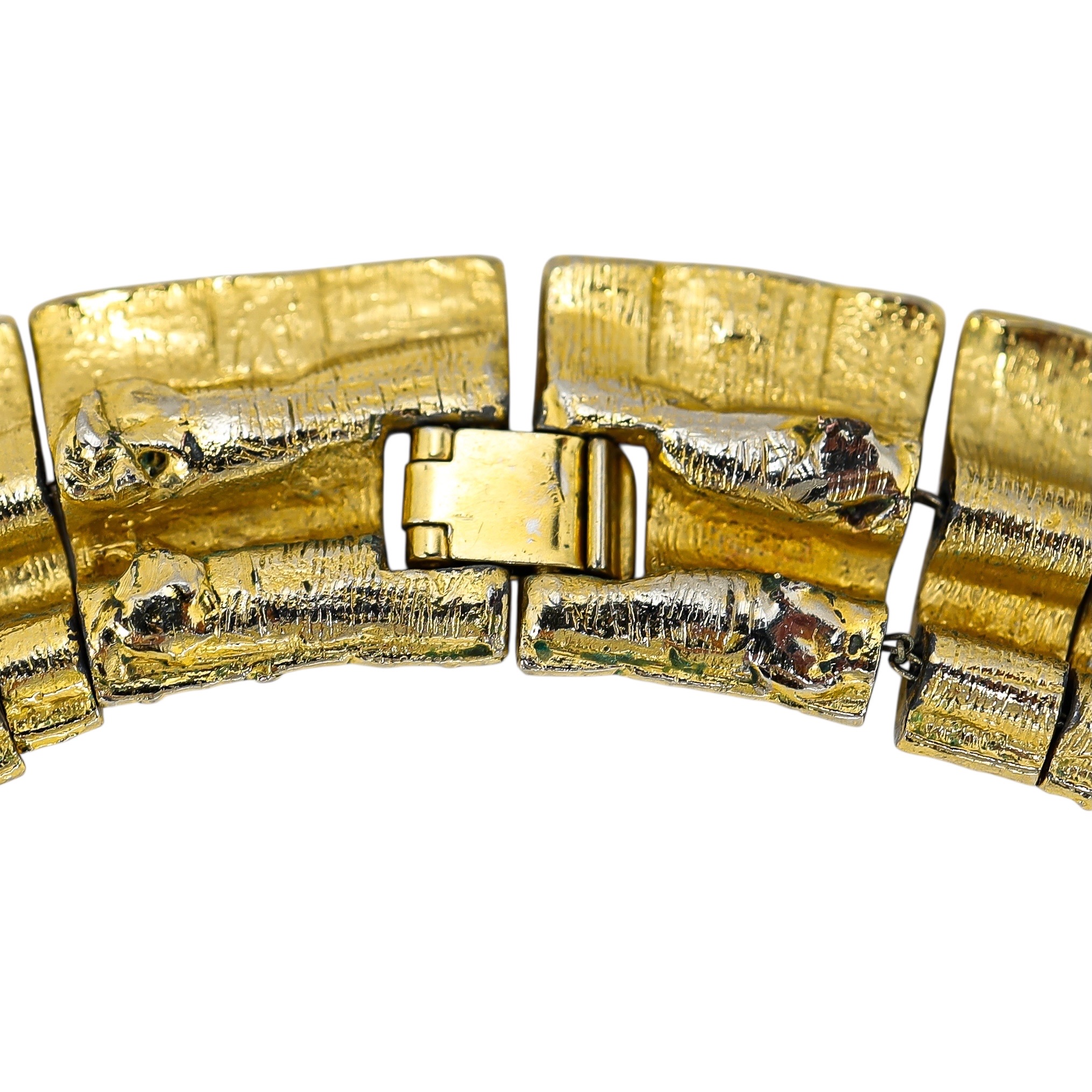 Egyptian Revival Gold Tone Collar Necklace - Design Attributed To Les Bernard image 4