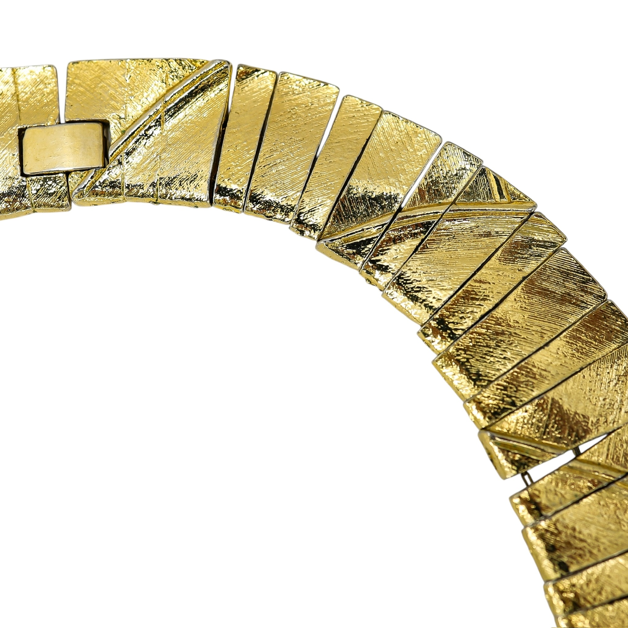 Egyptian Revival Gold Tone Collar Necklace - Design Attributed To Les Bernard image 5