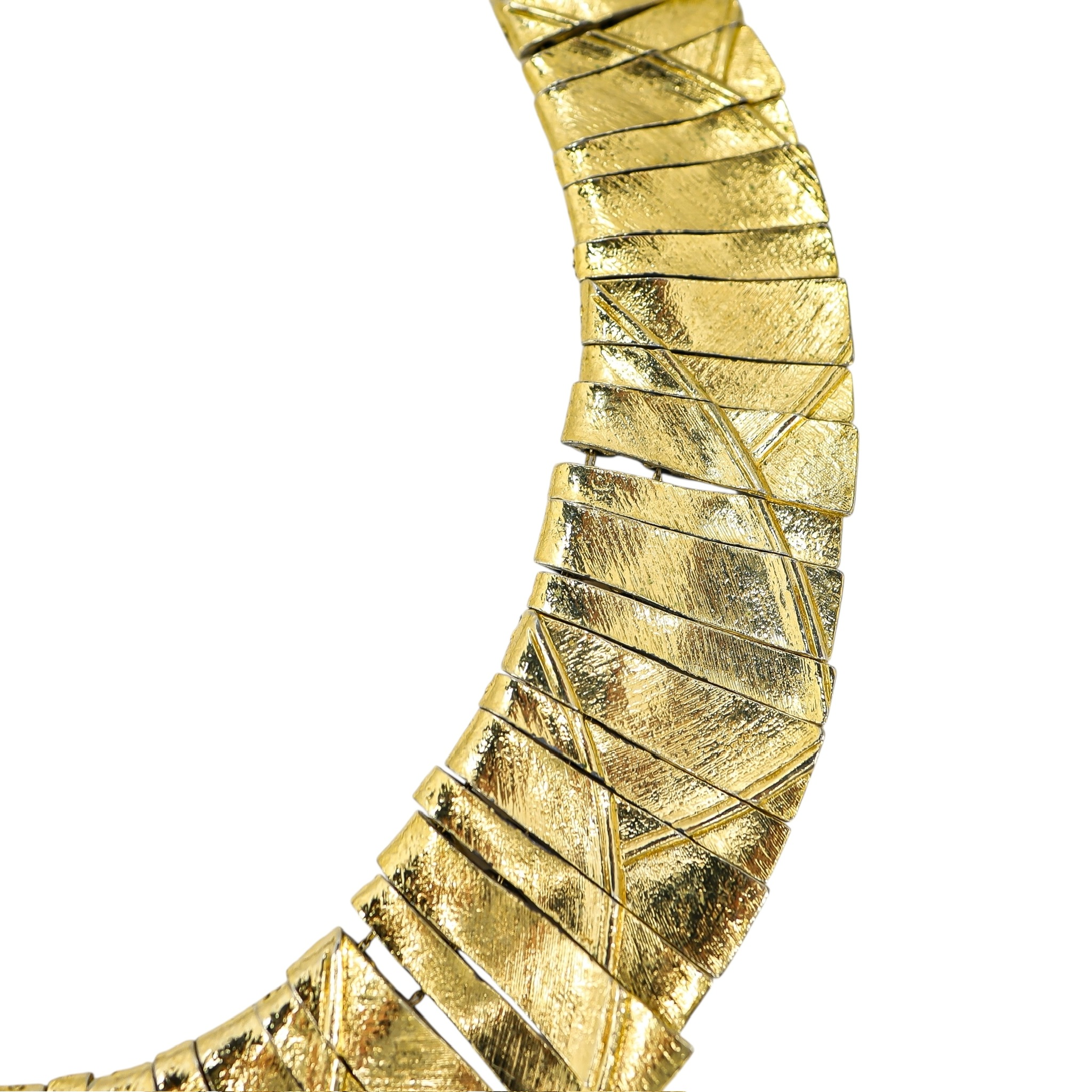 Egyptian Revival Gold Tone Collar Necklace - Design Attributed To Les Bernard image 6