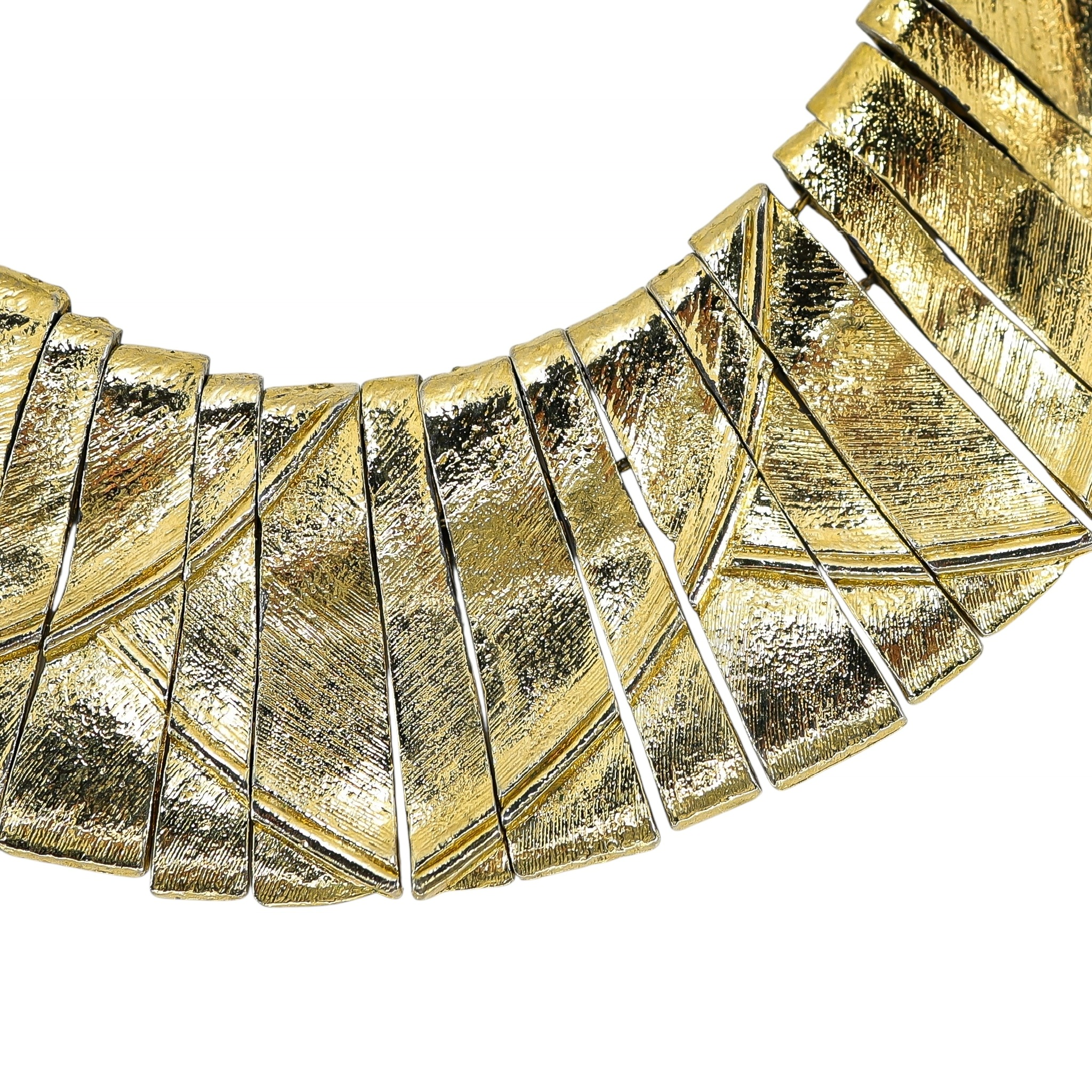 Egyptian Revival Gold Tone Collar Necklace - Design Attributed To Les Bernard image 7