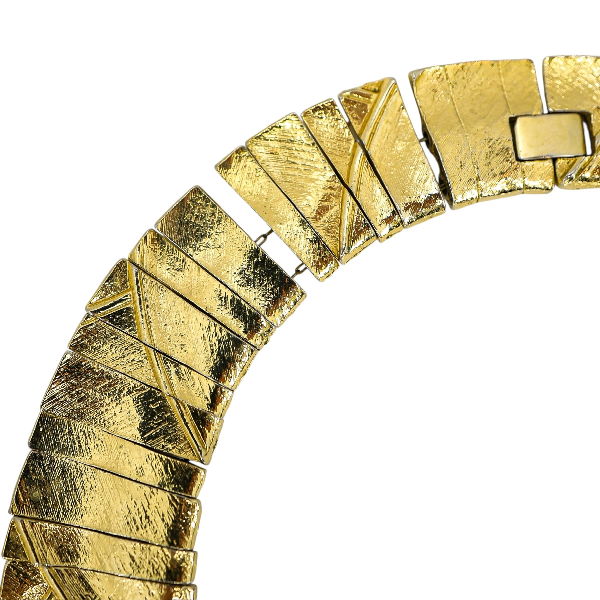 Egyptian Revival Gold Tone Collar Necklace - Design Attributed To Les Bernard image 8