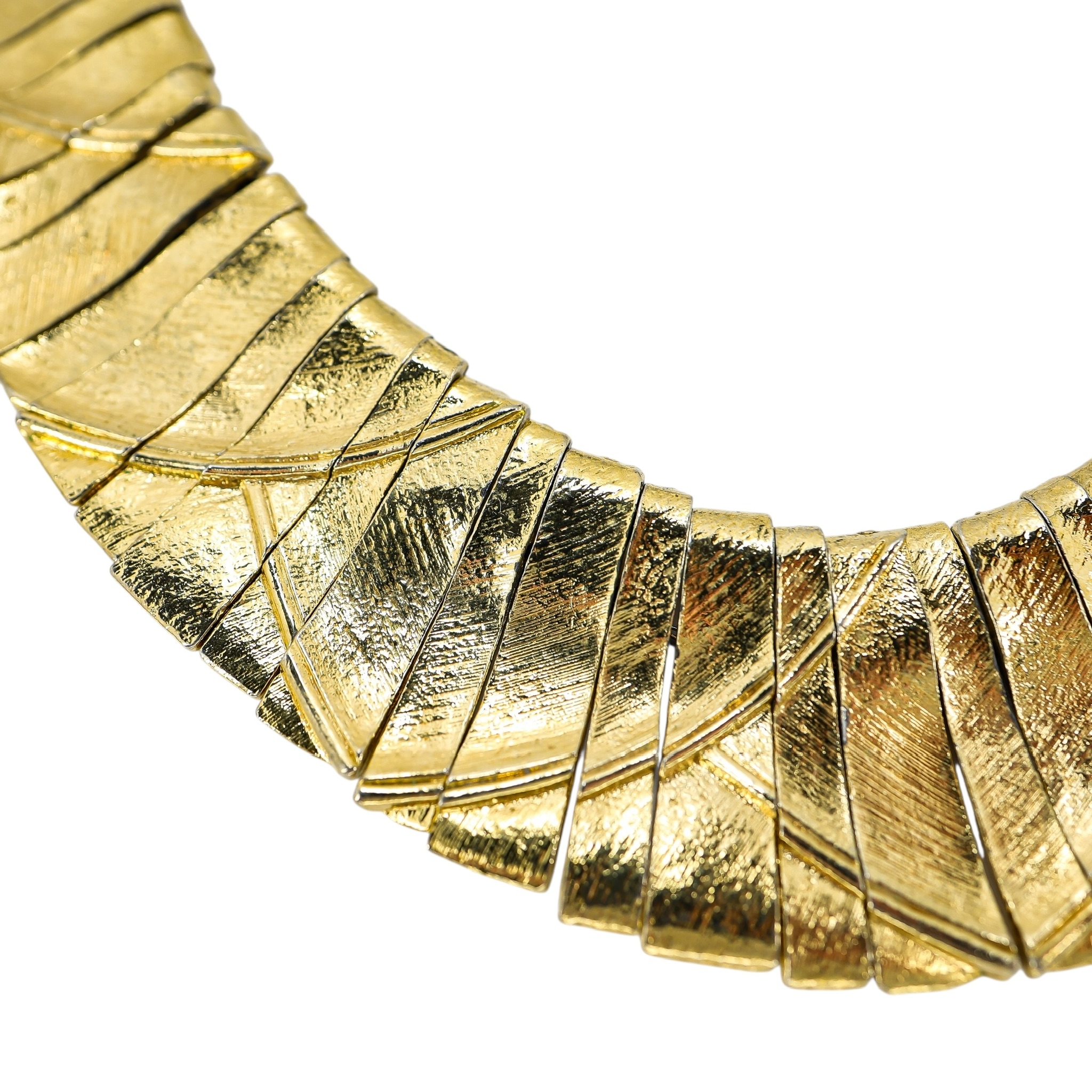 Egyptian Revival Gold Tone Collar Necklace - Design Attributed To Les Bernard image 9