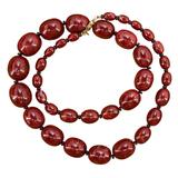 Vintage Monet Runway Chunky Bold Statement Red Lucite Bead Necklace 29" – Collectible vintage designer item