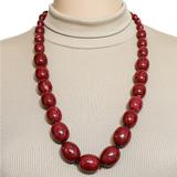 Vintage Monet Runway Chunky Bold Statement Red Lucite Bead Necklace 29" – Collectible vintage designer item