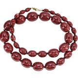 Vintage Monet Runway Chunky Bold Statement Red Lucite Bead Necklace 29" – Collectible vintage designer item