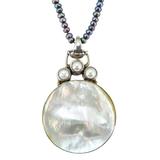 Artisan Modernist Sterling Silver Mother Of Pearl Necklace – Studio made / small batch item  - Estate find