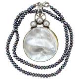 Artisan Modernist Sterling Silver Mother Of Pearl Necklace – Studio made / small batch item  - Estate find