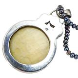 Artisan Modernist Sterling Silver Mother Of Pearl Necklace – Studio made / small batch item  - Estate find