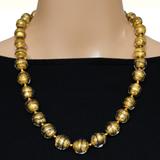 Murano Gold Foil Sommerso And Filigrana Spiral Black Thread Necklace 23” – Rare collectible vintage item 