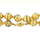 Murano Gold Foil Sommerso And Filigrana Spiral Black Thread Necklace 23” – Rare collectible vintage item 