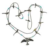 Vintage Southwestern Sterling Silver Fetish Birds Necklace Lost Wax Cast Birds – OOAK - Unique one of a kind artisan item
