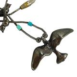 Vintage Southwestern Sterling Silver Fetish Birds Necklace Lost Wax Cast Birds – OOAK - Unique one of a kind artisan item