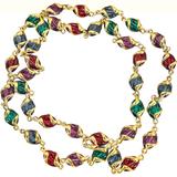 Swarovski Signed Coffee Bean Poured Glass Necklace Holiday Colors – Collectible vintage designer item