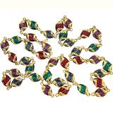 Swarovski Signed Coffee Bean Poured Glass Necklace Holiday Colors – Collectible vintage designer item