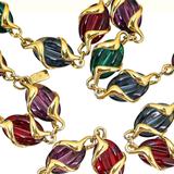 Swarovski Signed Coffee Bean Poured Glass Necklace Holiday Colors – Collectible vintage designer item