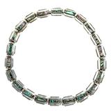 Vintage Taxco Sterling Silver Abalone Inlay Choker Necklace – 15” - Razor Blade Links – Collectible vintage item