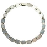 Vintage Taxco Sterling Silver Abalone Inlay Choker Necklace – 15” - Razor Blade Links – Collectible vintage item