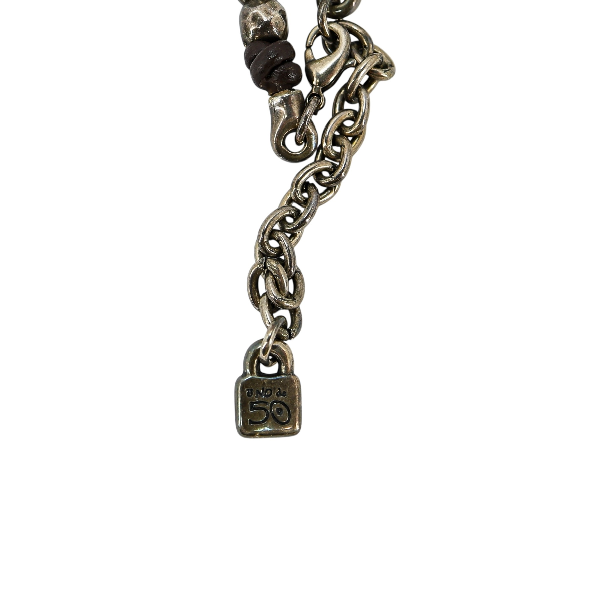 Early UnoDe50 Leather And Metal Beaded Dragonfly Necklace - Post Grunge Industrial Boho image 6