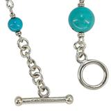 Whitney Kelly 35" Sterling Turquoise Necklace – Linked Beads – Signed WK 925 China – Collectible designer item - retired