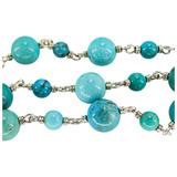 Whitney Kelly 35" Sterling Turquoise Necklace – Linked Beads – Signed WK 925 China – Collectible designer item - retired