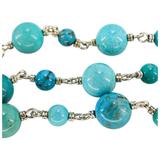 Whitney Kelly 35" Sterling Turquoise Necklace – Linked Beads – Signed WK 925 China – Collectible designer item - retired