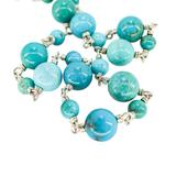 Whitney Kelly 35" Sterling Turquoise Necklace – Linked Beads – Signed WK 925 China – Collectible designer item - retired